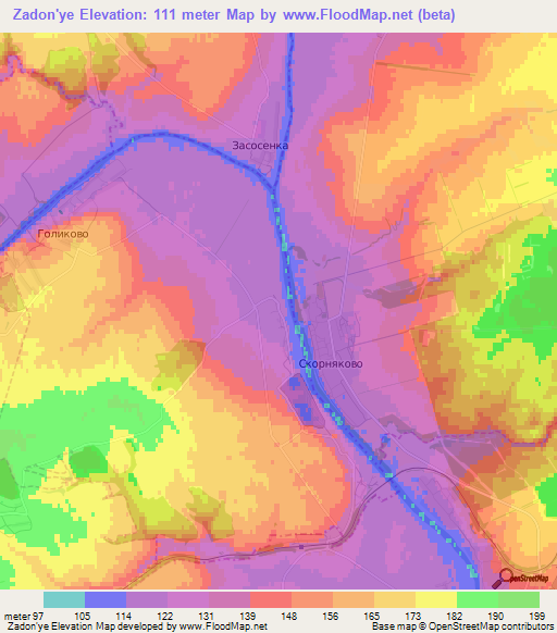 Zadon'ye,Russia Elevation Map