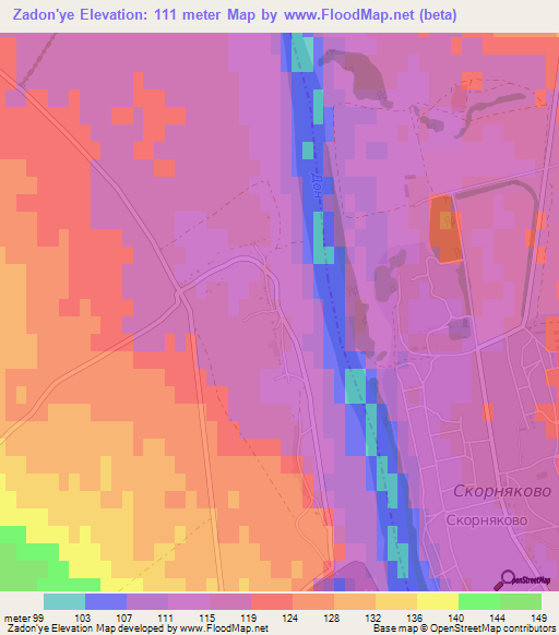 Zadon'ye,Russia Elevation Map