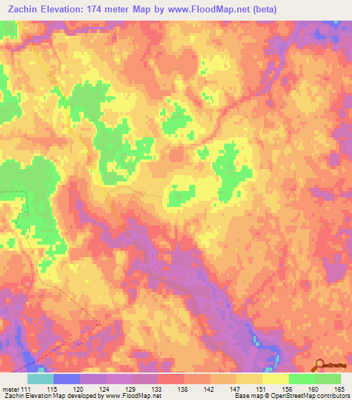 Zachin,Russia Elevation Map