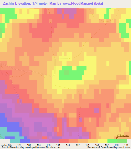 Zachin,Russia Elevation Map