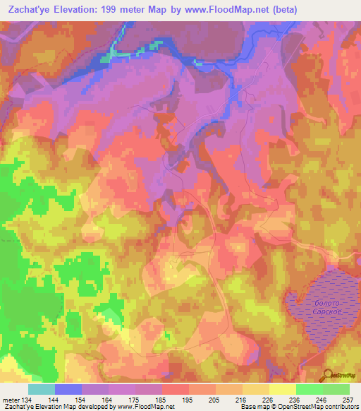 Zachat'ye,Russia Elevation Map