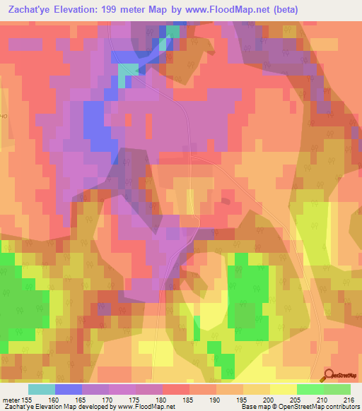 Zachat'ye,Russia Elevation Map