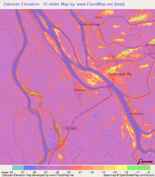 Zabuzan,Russia Elevation Map