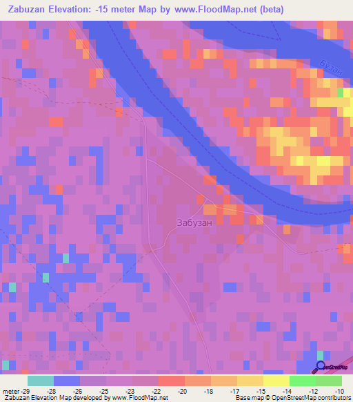 Zabuzan,Russia Elevation Map