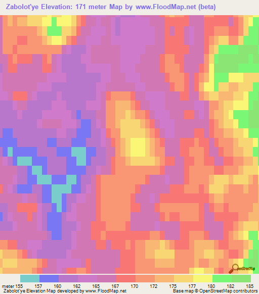 Zabolot'ye,Russia Elevation Map