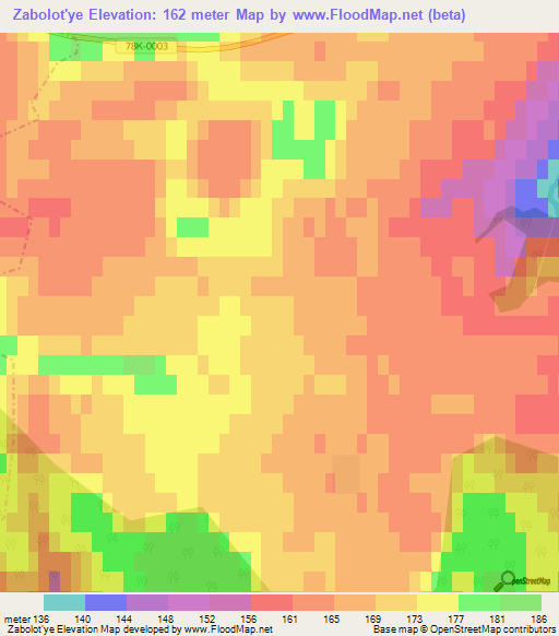 Zabolot'ye,Russia Elevation Map