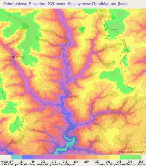 Zabolotskoye,Russia Elevation Map