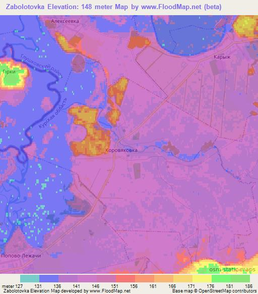 Zabolotovka,Russia Elevation Map