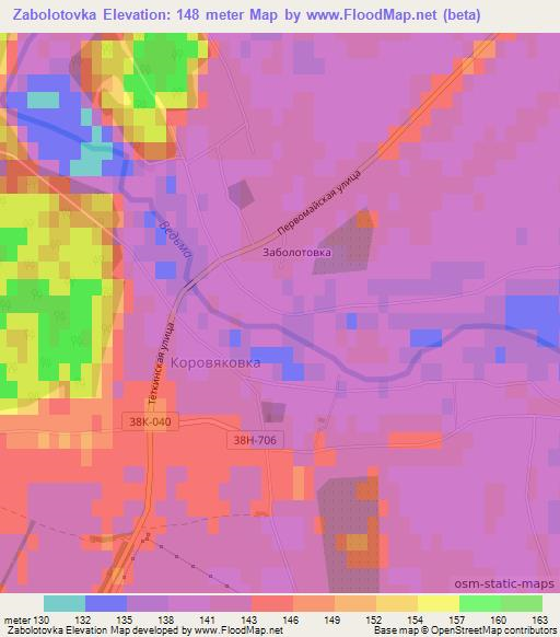 Zabolotovka,Russia Elevation Map