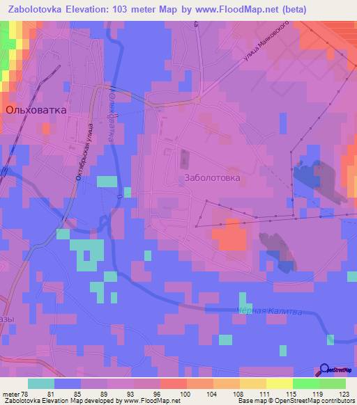 Zabolotovka,Russia Elevation Map