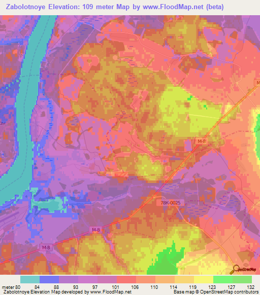 Zabolotnoye,Russia Elevation Map