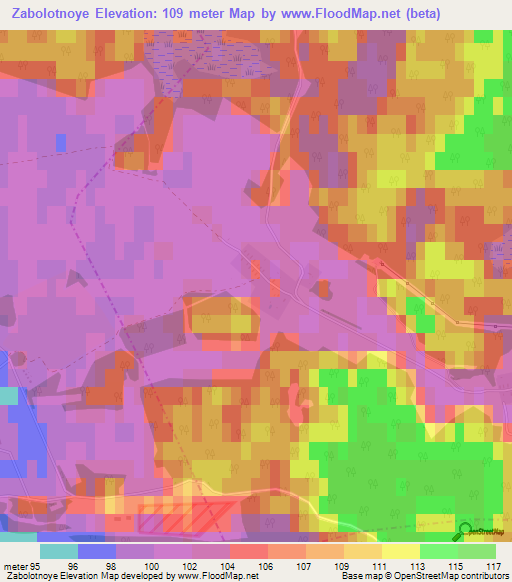 Zabolotnoye,Russia Elevation Map