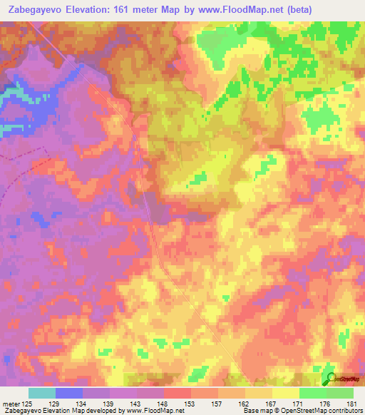 Zabegayevo,Russia Elevation Map