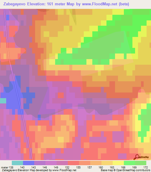 Zabegayevo,Russia Elevation Map