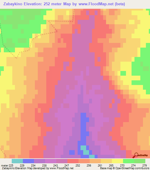 Zabaykino,Russia Elevation Map