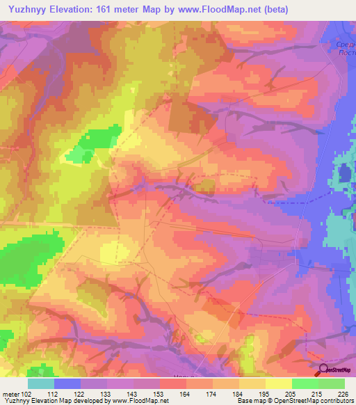 Yuzhnyy,Russia Elevation Map