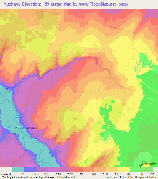 Yuzhnyy,Russia Elevation Map