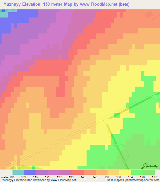 Yuzhnyy,Russia Elevation Map