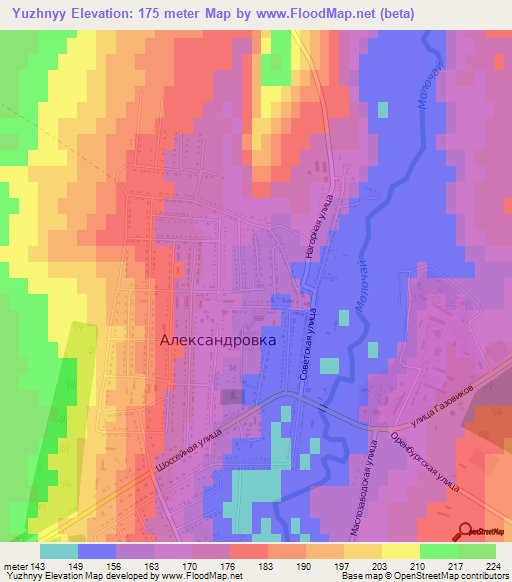 Yuzhnyy,Russia Elevation Map