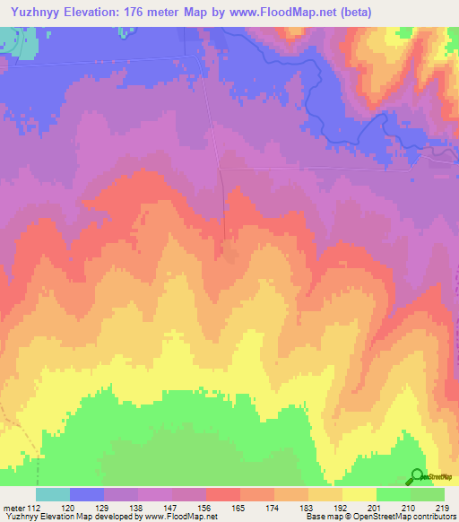 Yuzhnyy,Russia Elevation Map