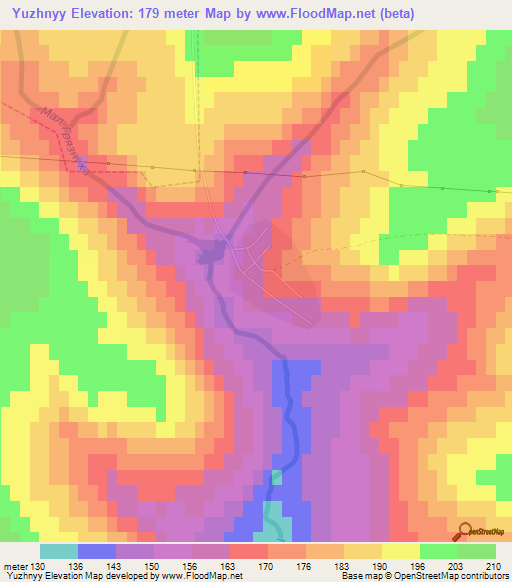 Yuzhnyy,Russia Elevation Map