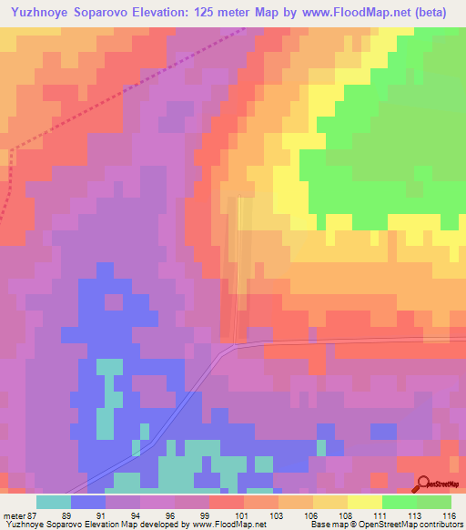 Yuzhnoye Soparovo,Russia Elevation Map