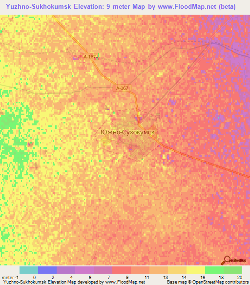 Yuzhno-Sukhokumsk,Russia Elevation Map