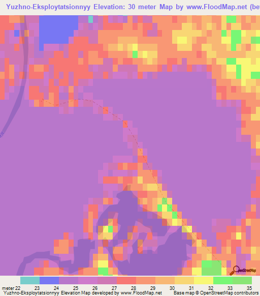 Yuzhno-Eksploytatsionnyy,Russia Elevation Map