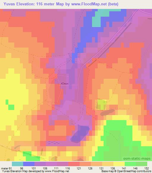 Yuvas,Russia Elevation Map