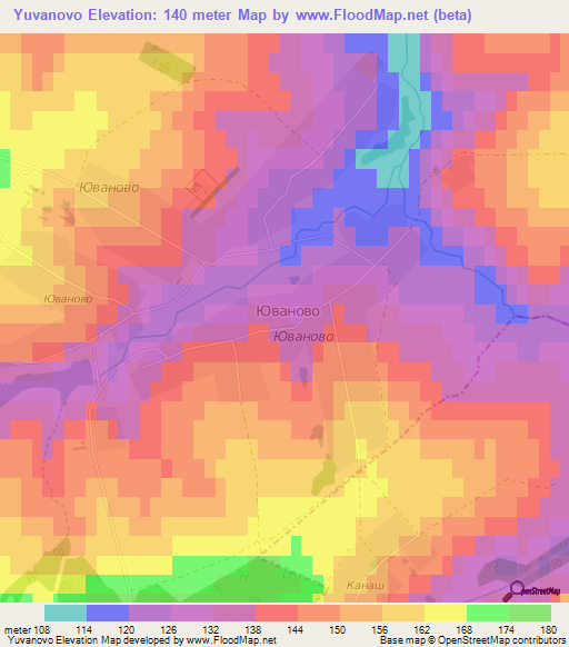 Yuvanovo,Russia Elevation Map