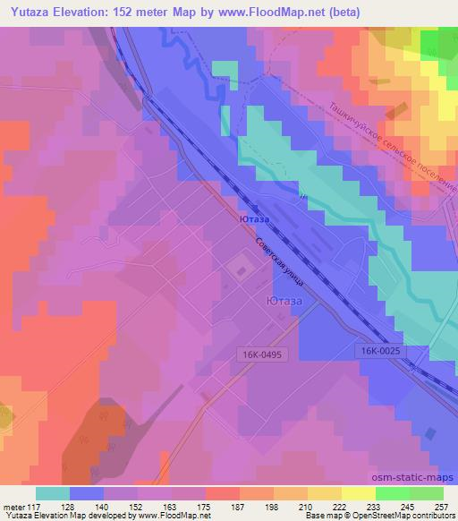 Yutaza,Russia Elevation Map