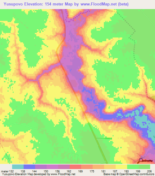 Yusupovo,Russia Elevation Map