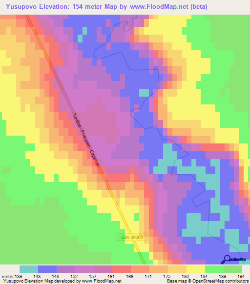 Yusupovo,Russia Elevation Map