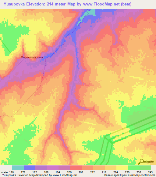 Yusupovka,Russia Elevation Map