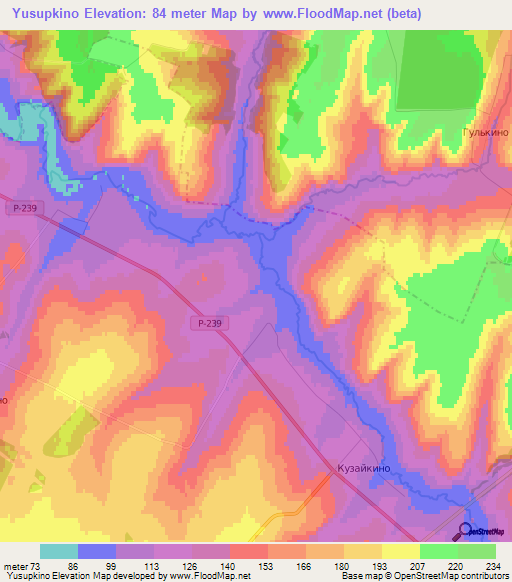 Yusupkino,Russia Elevation Map