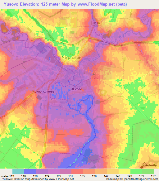 Yusovo,Russia Elevation Map