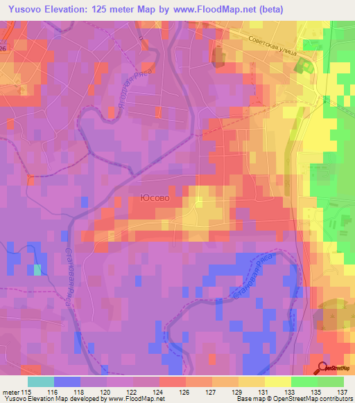 Yusovo,Russia Elevation Map