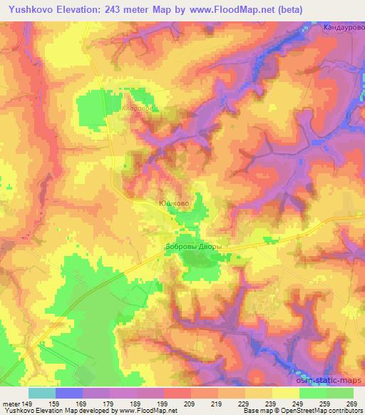 Yushkovo,Russia Elevation Map