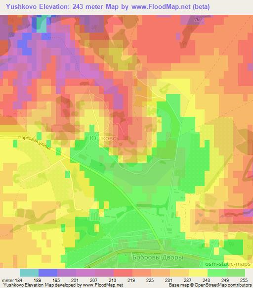 Yushkovo,Russia Elevation Map