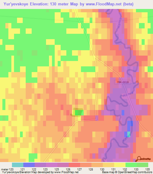 Yur'yevskoye,Russia Elevation Map