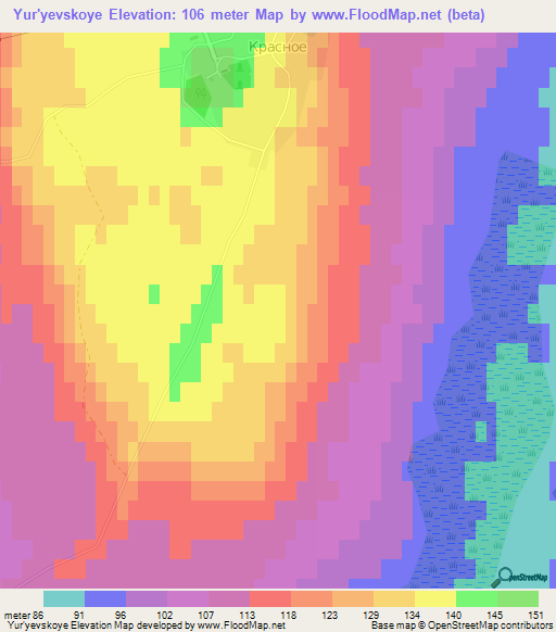 Yur'yevskoye,Russia Elevation Map