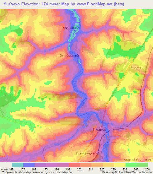 Yur'yevo,Russia Elevation Map