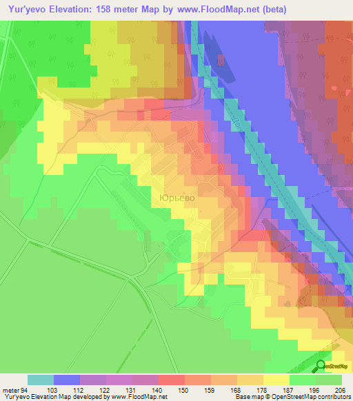 Yur'yevo,Russia Elevation Map