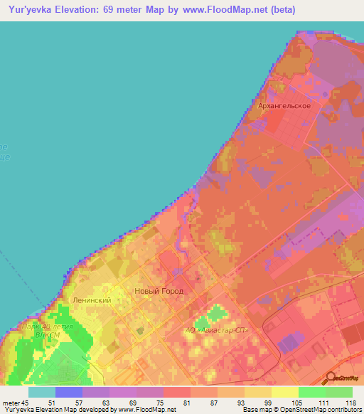 Yur'yevka,Russia Elevation Map