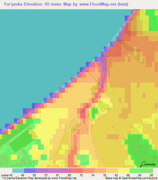 Yur'yevka,Russia Elevation Map