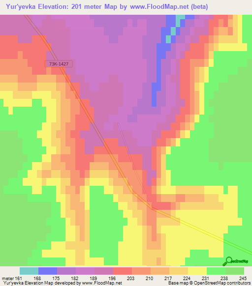 Yur'yevka,Russia Elevation Map