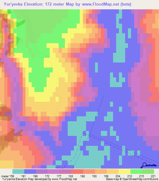 Yur'yevka,Russia Elevation Map