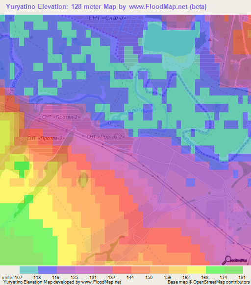 Yuryatino,Russia Elevation Map