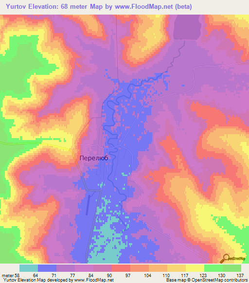 Yurtov,Russia Elevation Map