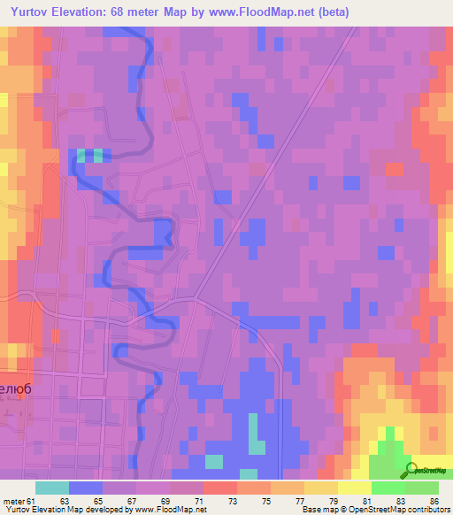 Yurtov,Russia Elevation Map